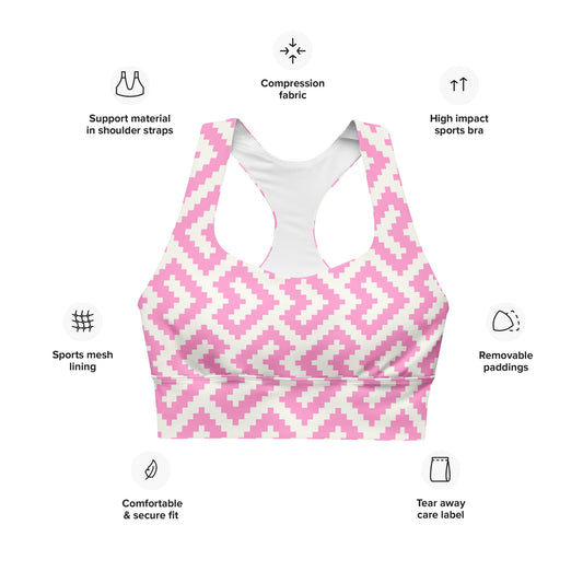 Women's All-Over Print Recycled Longline Sports Bra