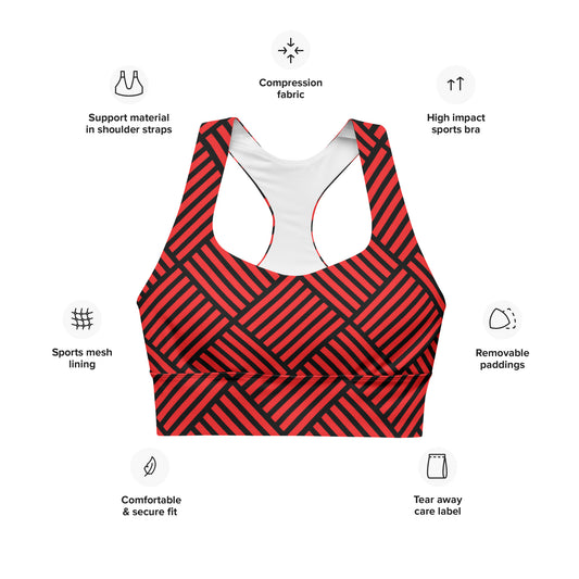 Women's All-Over Print Recycled Longline Sports Bra