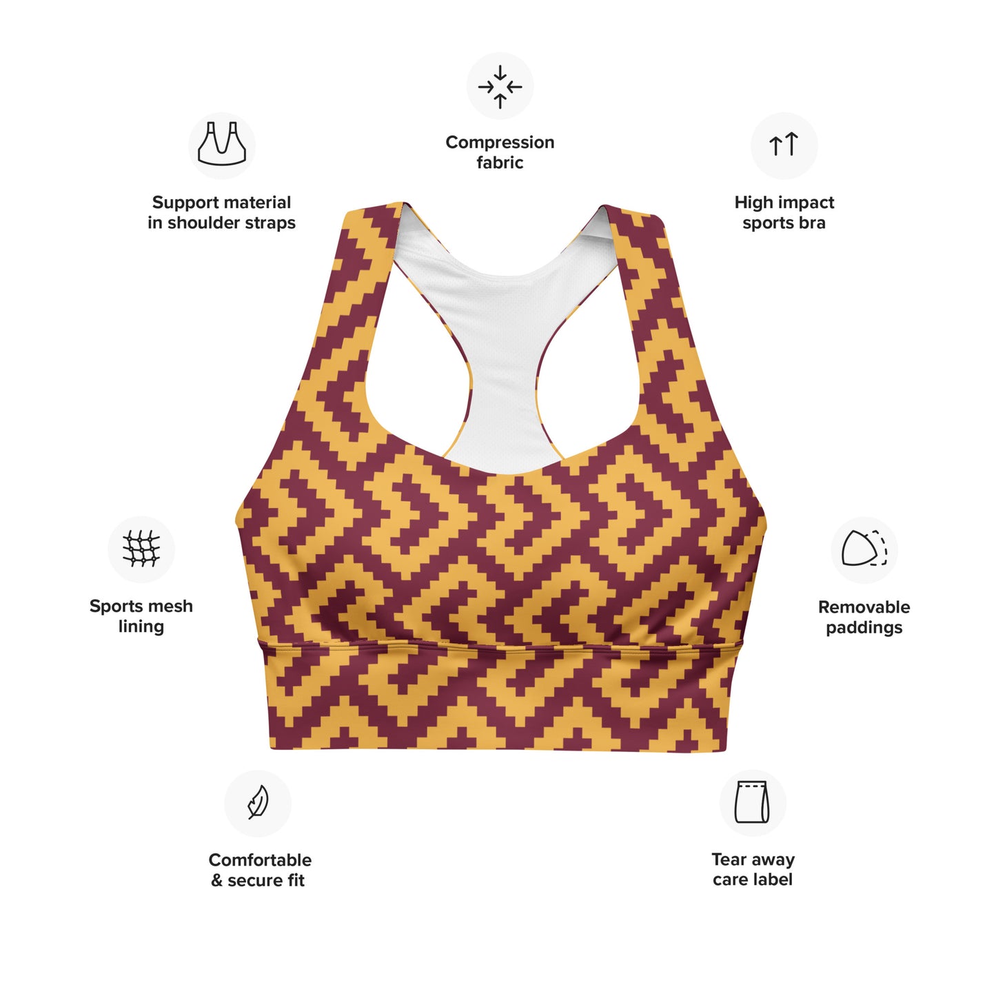 Women's All-Over Print Recycled Longline Sports Bra