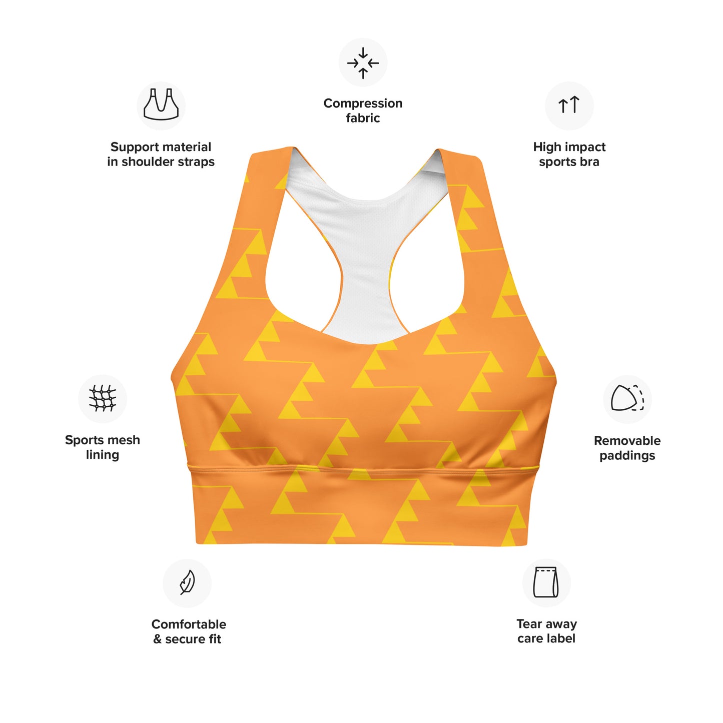 Women's All-Over Print Recycled Longline Sports Bra