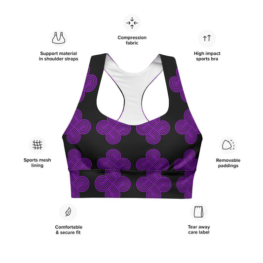 Women's All-Over Print Recycled Longline Sports Bra